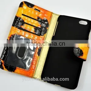 Yellow Crocodile Pattern Top Grade Flip Wallet Leather Phone Case For Asus Zenfone 2 With Plaid Pattern Lining thumbnail-5