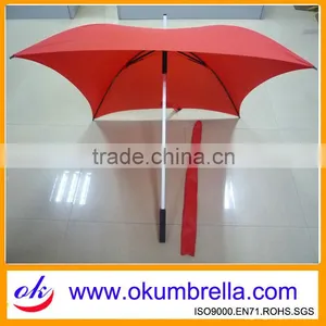 Red Golf Square Umbrella in Aluminium Frame Umbrella OK011 thumbnail-1