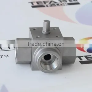 Stainless Steel High Pressure Female Threaded Tee Ball Valve thumbnail-1