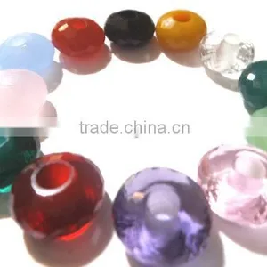 AAA Multi Color Quartz Stylist Rondelle Big Hole Beads thumbnail-1
