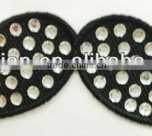 Rhinestone Motif Embroidered Mustache Patch thumbnail-1