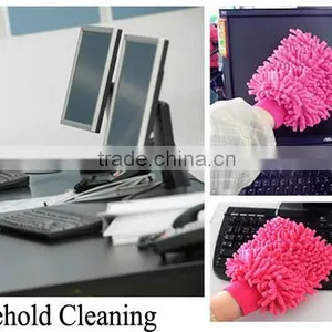 Microfiber Dual Sided Car Wash Mitts Multipurpose Dust Cleaning Brush , Professional Car Washing Brush Gloves thumbnail-4