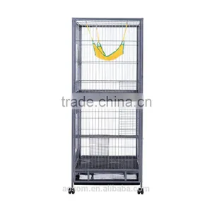 Pawhut 59" Indoor Hutch Small Animal Pet Cage With Stand - Black thumbnail-2