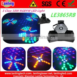 3 Claw Moonflower 18W RGBYW LED Light and 500mW RB Animation Twinkling Laser Light thumbnail-1