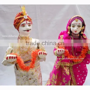 Wedding Gift Decor Toy Traditional Craft India Asia Unique Indian Handmade Cloth Dolls thumbnail-2