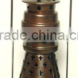 Iron Lantern With Copper Antique Finish thumbnail-1
