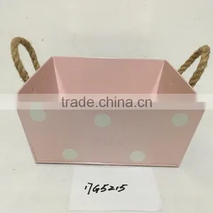 Factory Direct Sale Custom Logo Size Small Medium Large Indoor Rectangular Planters With Rope Handle thumbnail-5