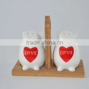 Hot Sale High Quality 2015 New Style Magnesia Porcelain Canisters/pepper Bottle Sets/2pcs Ceramic Canister Sets thumbnail-1
