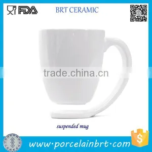 Wholesale Oval Shaped White Porcelain Plain Mug thumbnail-5