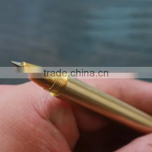 Retro Brass Signature Pen, Portable Hand-Polished Copper Pen Handmade thumbnail-4