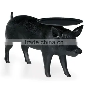 Polyresin Life Sizefiberglass Matt Black Pig Statue thumbnail-1