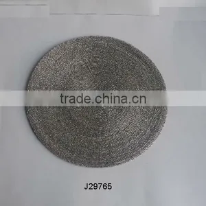 Silver Glass Bead Place Mats and Coasters With Different Colours and Patterns thumbnail-1