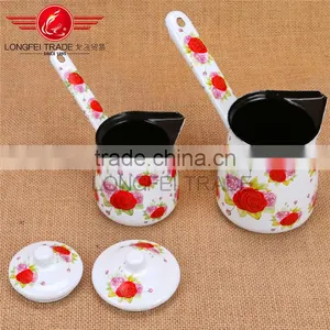 3pcs OEM Full Deca Enamel Arabic Coffee Pot / Coffee Jug for Turkish Coffee thumbnail-2