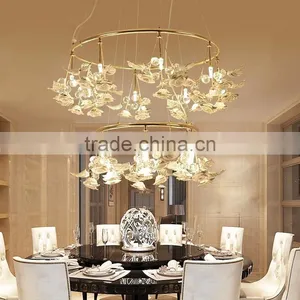 Royal Exquisite Handmade Porcelain and Crystal Green Floral Chandelier for Dining Room BF12-04284b thumbnail-2