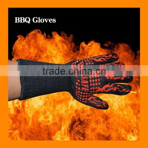 932F Heat Proof Cut Resistant Silicone Hot Surface Handler BBQ Baking Gloves thumbnail-6