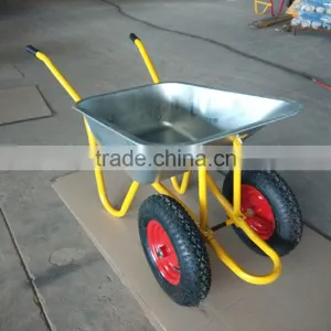 Double Wheel WB5009M Galvanized Wheel Barrow thumbnail-1