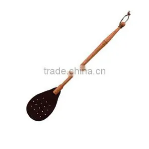 Leather Fly Swatter With Wooden Handle thumbnail-1