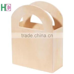 Handmade Unfinished Wooden Magazine Holder With Handle thumbnail-1