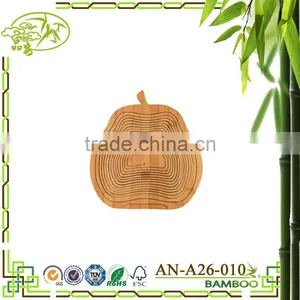 Aonong All-Natural Bamboo Folding Collapsible Fruit Basket thumbnail-2