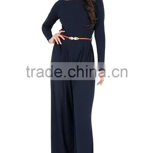 Black Jumpsuit Woman Long Pants Sleeve Wide Leg Jumpsuit Romper Playsuit Pant Suit thumbnail-4