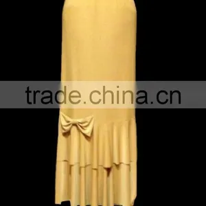 China Manufacturer Summer Bow Ruffle Spandex Tiers Maxi Skirt thumbnail-3