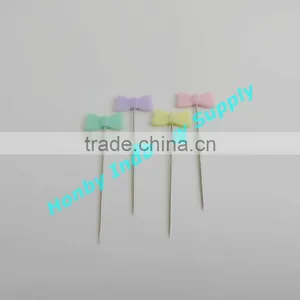 Wholesale 40mm Length Assorted Colors Plastic Bowknot Head Stick Pins for Blocking thumbnail-2