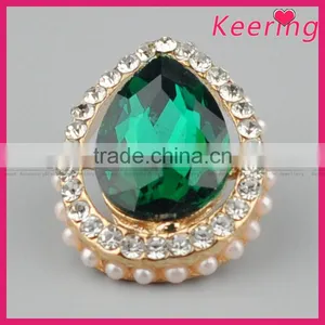 Fashionable Wholesale Water Green Bead Rhinestone Metal Button WBK-1465 thumbnail-3