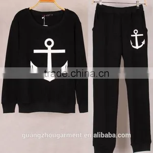 Letter Geometric Print Hoodies Pants Sets Women Sport Wear Loose Suit Tracksuit thumbnail-4