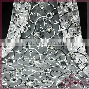 Vine Flower Embroidery French Lace Fabric, Mesh Embroidered Sequin Fabric for Dress thumbnail-1