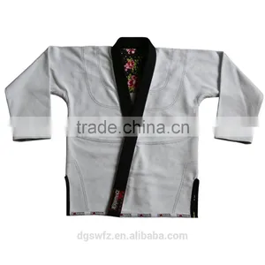 Custom Embroidery Patches Bjj gi 100% Cotton Pearl Weave Fabric With Embroidery and Woven Patches Jiu Jitsu Kimono Custom Gi's thumbnail-1