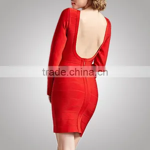 Girls Top Casual Style Office Lady Red Bandage Dress Direct Supplier thumbnail-5