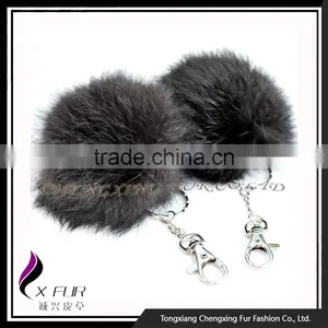 CX-R-36 China Wholesale OEM Fur Ball Rabbit Fur Keychain thumbnail-6