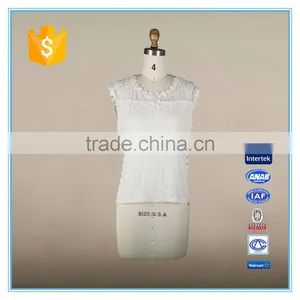 Latest White Sexy Women's Halterneck Slim Fit Lace Casual Tank Top thumbnail-1