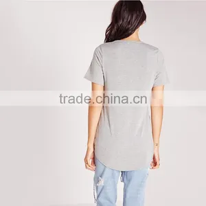 Woman Knit Plain T Shirt Blank Custom Dri Fit Import Blank t Shirts thumbnail-3