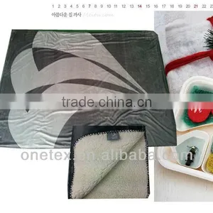 Print Micro Fur & Sherpa Reversible Throw Blanket thumbnail-1