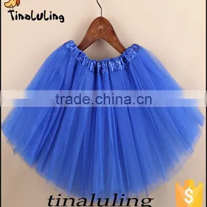 Brand New Kids 3 Layer Tulle Fabric Skirts Girls Hot Pink Ballet Tutu for Dance Children Skirts thumbnail-3