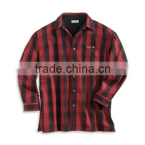 Chinese Style Men Shirt Wholesale Plaid Flannel Shirt Navy Black Chambray Shirt thumbnail-1