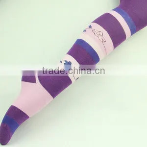 Purple Long Socks For Girl Tights Lady Strip Tight Socks thumbnail-4