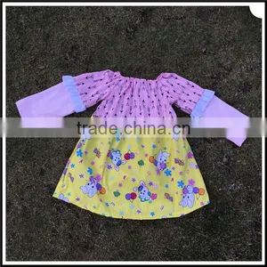 Easter Festival Spring Girl Ruffle Set Baby Girl Easter Rabbit Printed and Pink Arrow Style Fashion Boutique Girl Dress Clothing thumbnail-2