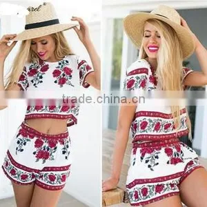 Fashion Short Sleeve Floral Print Dress for Women China Factory OEM Wholesale Low MOQ 2016 thumbnail-1