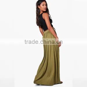 Drapey Hippie Boho Style Casual Women's Maxi Skirt With Pockets thumbnail-3