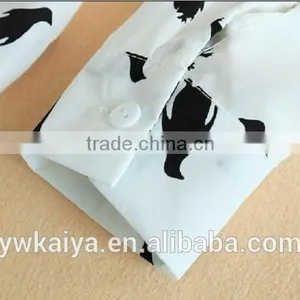 2014 New Design Chiffon Penguin Pattern Long Sleeve Summer Casual Women Blouse thumbnail-3