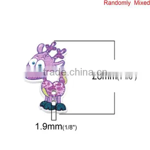 Wood Sewing Buttons Scrapbooking 2 Holes Deer Animal At Random thumbnail-2
