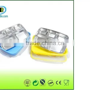 Stainlesss Steel Meal Preparation Container With 3 Sections Inside Container thumbnail-1