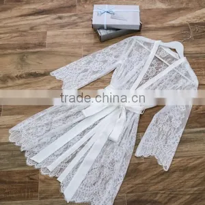 Wholesale Women Sexy Lace Wedding Bridemaid Robe thumbnail-2