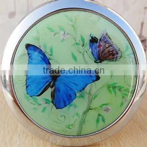 Double-sided Folding/Compact/Pocket/Make Up/Purse/Cosmetic Mirror- Butterfly thumbnail-1