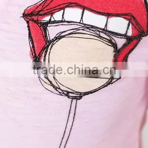 OEM Latest Womens Short Sleeve Custom T Shirt Printing Ladies V Neck Printed T Shirts thumbnail-6
