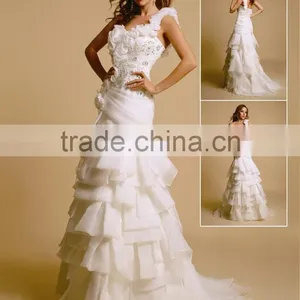 Astergarden Mermaid Straple Sleeveless A-line Lace Wedding Dress Bridal Gown D029 thumbnail-1