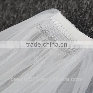 2017 Wholesale New Grance Long Lace Bridal Wedding Veil Fashionable Long Tulle HL14 thumbnail-4