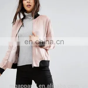 OEM Hot Sale Custom Bomber Jackets Women Suede Life Jacket thumbnail-2